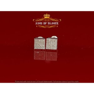 King 9866Y-A22KOB 10k Yellow Gold Finish With Real Diamond Square Stud