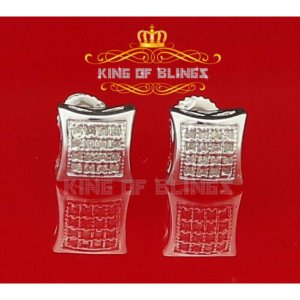 King 11615W-A18KOB 110 Carat Diamond Stud Earrings For Women White Ste