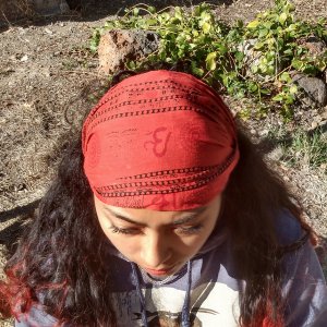 Jayli AJS90WAccessories:AJS90-Red Tibetan Prayer Headband Cotton Headb