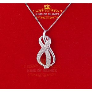 King 10010W-A29KOB 10k White Gold Finish Real Diamond Fashion Silver P