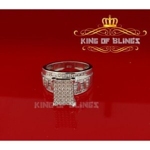 King 9689W-A29KOB 10k White Gold Finish In Silver Lab Created Diamonds