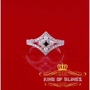 King 7136W-A199KOB 10k Real White Gold With 0.50 Ct Real White And Bla