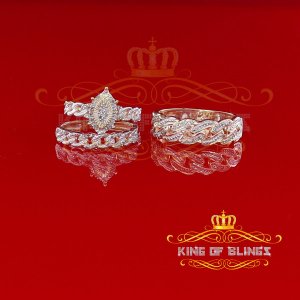 King 19889Y-A89KOB 925 Silver With 0.33ct Real Diamond Men's  Women's 