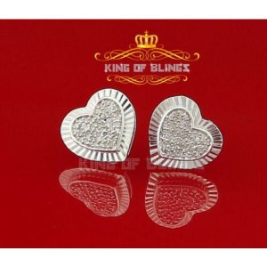 King 12719W-A36KOB Micro Pave Earrings For Women Real Diamonds Ct Silv