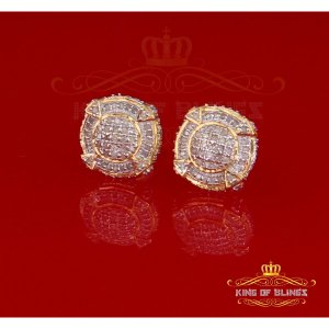 King 12668Y-A49KOB Aretes Para Hombre 925 Sterling Silver Carat Round 