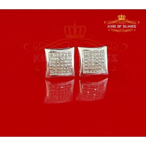 King 12288W-A32KOB Aretes Para Hombre 925 Sterling Silver Carat Round 