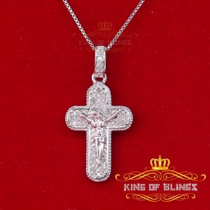 King 16125W-A59KOB 10k White Gold Finish With Real Diamond Silver Fait