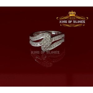 King 13916W-A15KOB 10k White Gold Finish And Lab Created Diamond Ladie