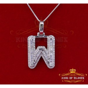 King 19111WW-A24KOB 10k White Gold Finish Lab Created Baguette Silver 