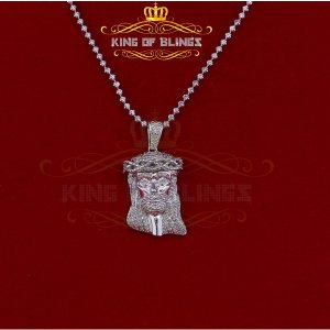 King 15039W-A79KOB 10k White Gold Finish With Real Diamond Faith Silve