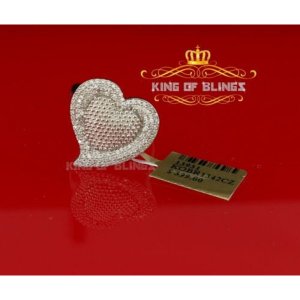 King 13931W-A39KOB 10k White Gold Finish And Lab Created Diamond Heart