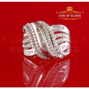 King 13932W-A29KOB 10k White Gold Finish And Lab Created Diamond Ladie