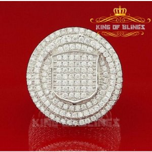 King 13976W-A59KOB 10k White Gold Finish Men's Silver Cz Adjustable Ri