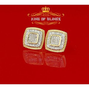 King 16127Y-A69KOB Carat Diamond Stud Earrings For Women Sterling Silv