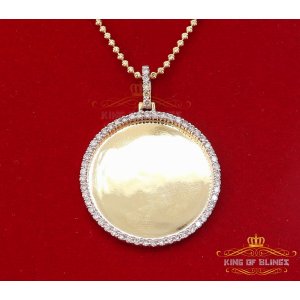 King 19486Y-A1099KOB 10k Real Yellow Gold Picture Pendant With 1.75ct 