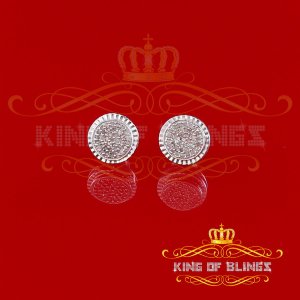 King 11616W-A33KOB Small Diamond Stud Earrings For Women In 925 Sterli