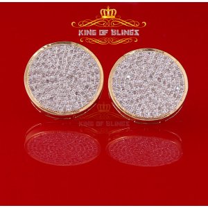 King 18883Y-A79KOB 10k Yellow Gold Finish Real Diamond Ct Stud Silver 