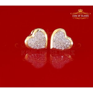 King 19017Y-A49KOB 10k Yellow Gold Finish Real Diamond Ct Stud Silver 