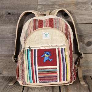 Jayli GDB26GDBag:GDB26 Hemp Cotton Patchwork Up-cycled Backpack (pack 