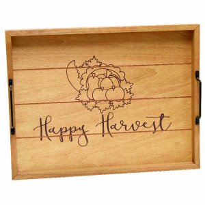 All HG2000-NHH Elegant Designs Decorative Wood Serving Tray With Handl