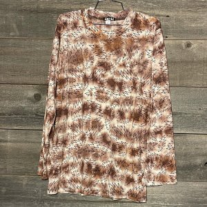 Jayli GDM25MShirt:GDM25-brn-L Bobby Shirt Cotton Rib Tie Dye Long Slee