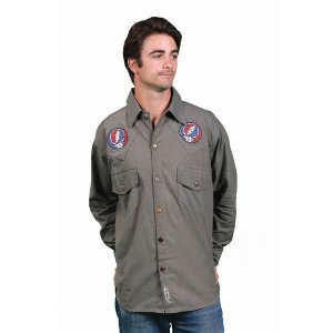 Jayli AJW32LGDMShirt:AJW32L-khk-2X Stagger Lee Shirt Cotton Button Up 