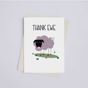 Black 149902564 Thank Ewe - Greeting Card (pack Of 10 Cards)