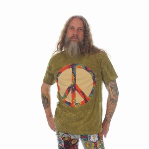 Jayli NTM27MShirt:NTM27-XL Rainbow Tie Dye Peace No Time T-shirt Cotto