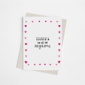 Black 149900765 Thanks For All The Orgasms - Greeting Card (pack Of Pa