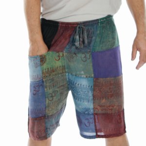 Jayli ABM71MShorts:ABM71-XXL Kelly Shorts Ram Nam Overdye Men's Patchw