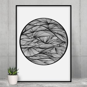 Black 149900364 Zen Line Print 1 - Circle (pack Of 1)