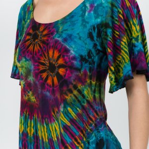 Jayli PAE178WTop:PAE178-L Rory Top - Rayon Spandex Angle Cut Cap Sleev