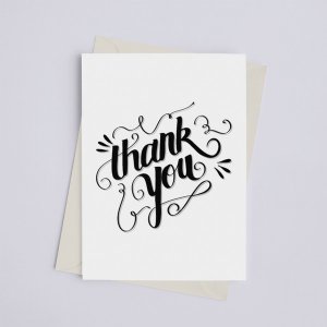 Black 149901620 Thank You Black  White - Greeting Card (pack Of Pack O