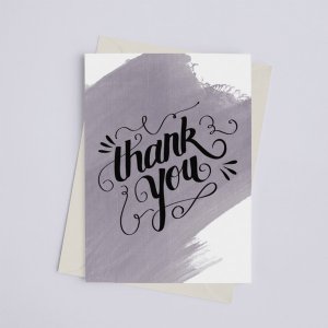 Black 149901636 Thank You Watercolor - Greeting Card (pack Of Pack Of 