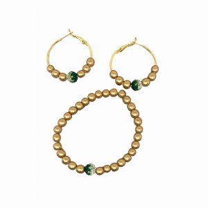 The fanciest Swarovski Center Bead Bracelet And Earring Set (pack Of 6