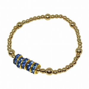 The sapphireandgold Sapphire And Gold Beaded Bracelet (pack Of 5) (pac