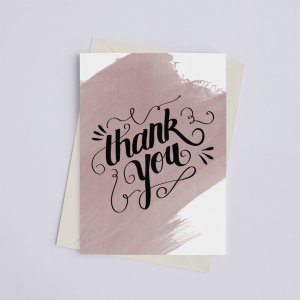 Black 149901637 Thank You Watercolor - Greeting Card (pack Of Pack Of 