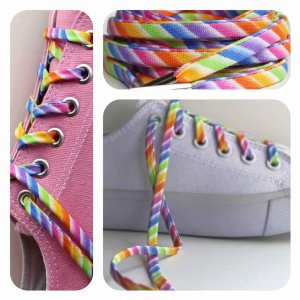 Cutelaces '7011654 Rainbow Stripes Shoelaces (pack Of 1 Pack Of 1 Piec