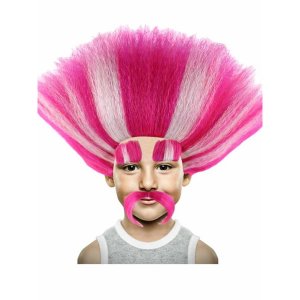 Goods HM-110K King Troll Wig With Eyebrows And Mustache (pack Of 1)