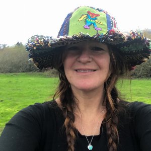 Jayli 44BEAR2Accessories:44BEAR2 Up-cycled Patchwork Hat With Frayed E