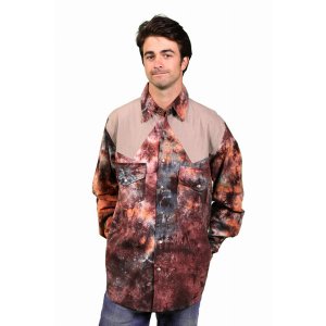 Jayli AJW30Mshirt:AJW30-tan-2X Fillmore Cotton Tie Dye  Solid Cowboy S