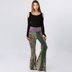 Jayli AJW19-123WPants:AJW19-123-XL Feeling Groovy Pants Cotton Printed