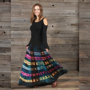 Jayli JD203WSkirt:JD203-S Celestina Skirt Rayon Spandex Tie Dye Solid 