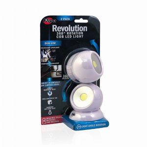 Flipo F-SH-SWVLCOB-WT Revolution - 360? Rotation Cob Led Light 2 Pack 