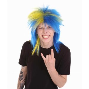 Goods HM-824A Swedish National Colors Mullet Wig (pack Of 1)