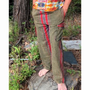 Jayli PM1MPants:PM1-olv-XL Paddy Pants Men's Cargo Cotton Stonewash Pa