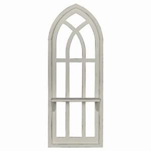 Stratton S36946 Distressed Window Arch With Shelf Wall Decor (pack Of 