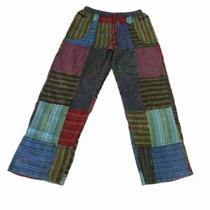 Jayli AJS122Mpants:AJS122-blu-M William Pants Cotton Stonewash Patchwo