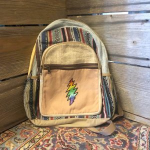 Jayli GDB25GDBag:GDB25 Hemp Cotton Patchwork Up-cycled Backpack (pack 