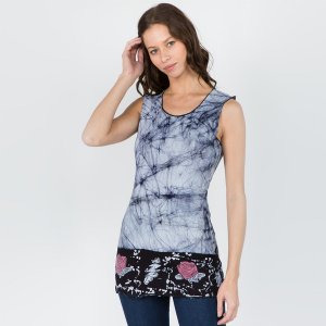 Jayli PTGD6GDWTop:PTGD6-rose-blk-XL Just A Little Light Top Cotton Lyc